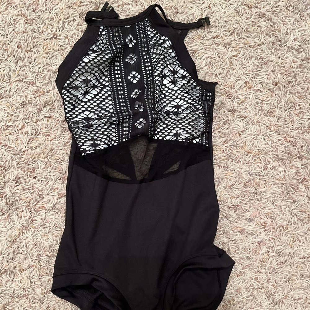Black and White Patterned Women's Bodysuit